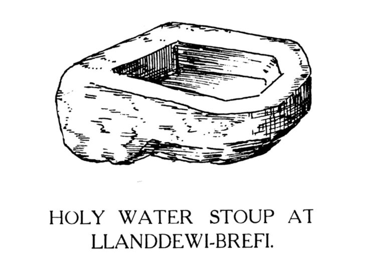 Holy Water Stoup at Llanddewi-Brefi